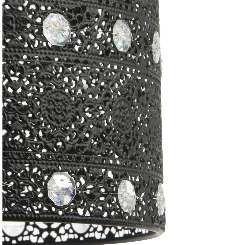 17cm H Metal Lamp Shade in Black