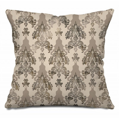 Floral Art Damask Cotton Blend Reversible Throw Pillow