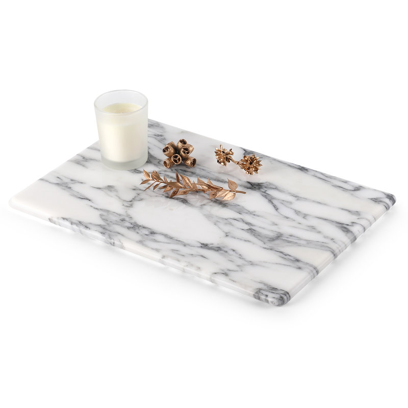 Plateau rectangulaire en marbre naturel Guein, Arabescato