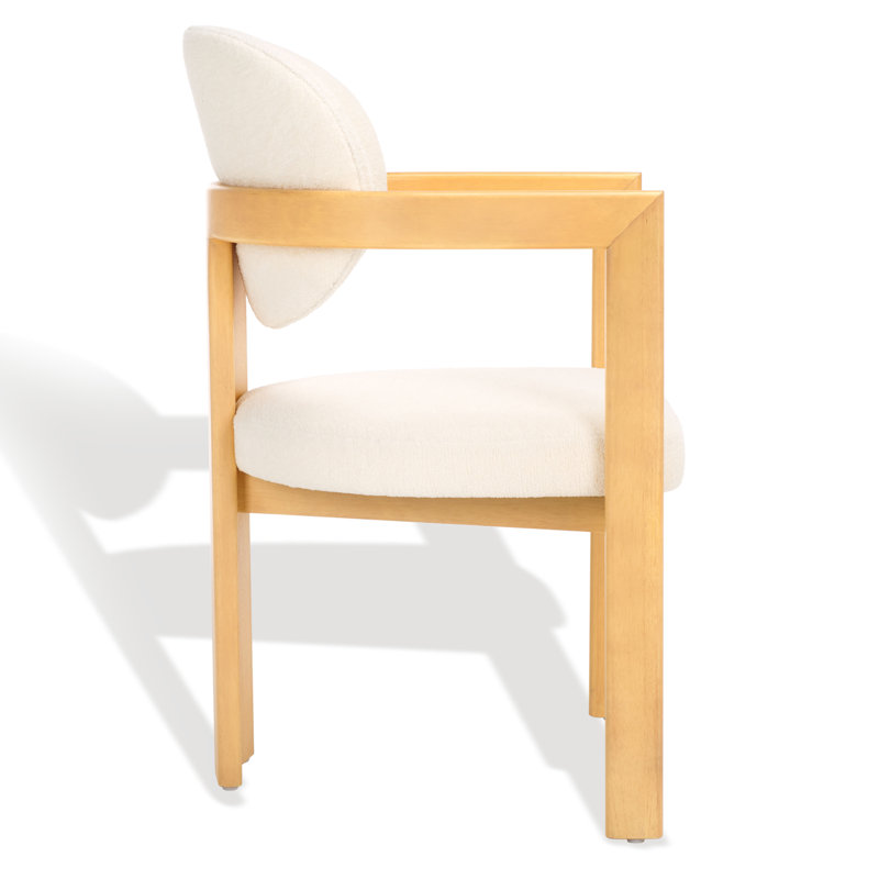Granita Upholstered Back Arm Chair in White