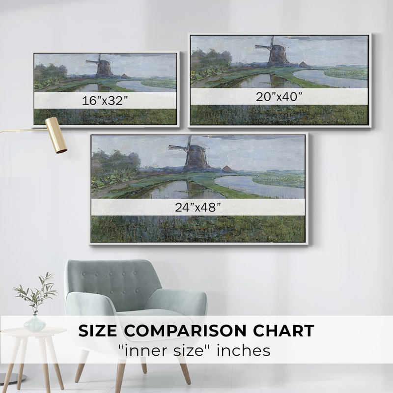 Série paysage - CMLX - Toile tendue avec châssis encadré - Prêt à être accroché, H 17 po x l 33 po, Blanc