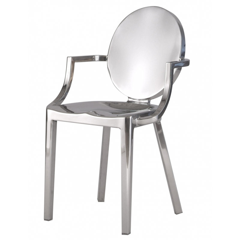 Chaise avec accoudoirs en métal Kiyann