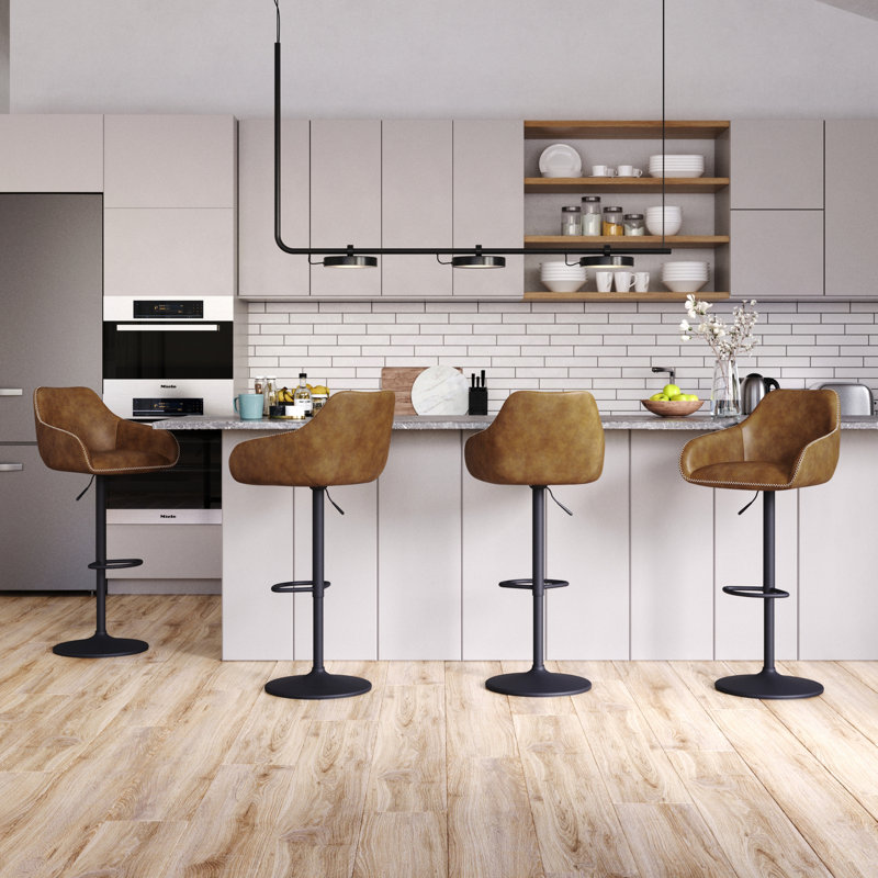 Adjustable Height Counter Stool, Brown