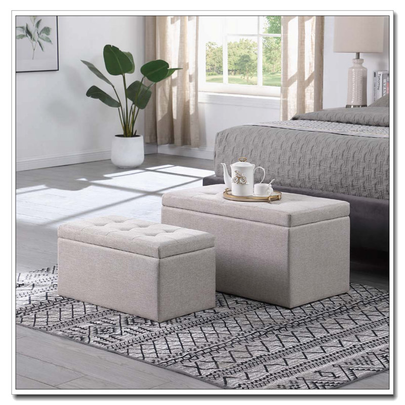 Nesting Storage Ottoman Set,Multi-Functional Seating & Storage