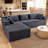 105"Cloud Modular Sectional Sofa Couch with L-Shape Chaise,Modern Minimalist Upholstered Couches for Living Room Bedroom,Deep Seat Corner Couch,No Assembly Required-895045506