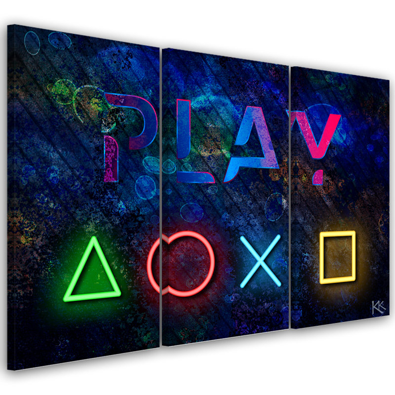 The Controller - 3 Piece No Frame Print on Canvas, 60cm H x 90cm W