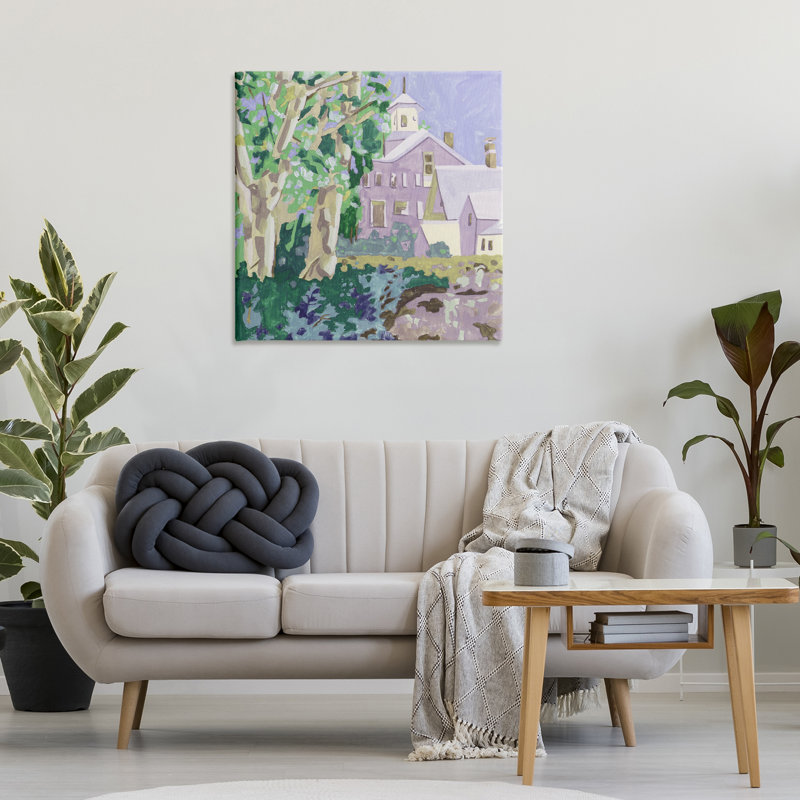 «Town Church Through Trees» par Melissa Wang, H 30 po x l 30 po