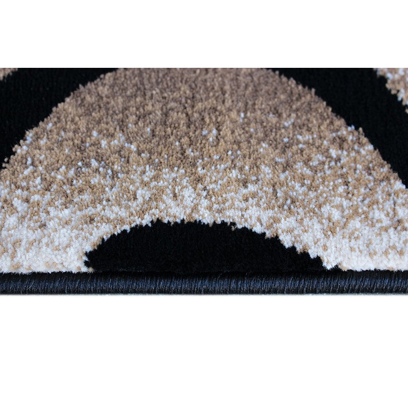 Tapis rayé gris / noir Brannen, Rectangle 5 pi 3 po x 7 pi 3 po