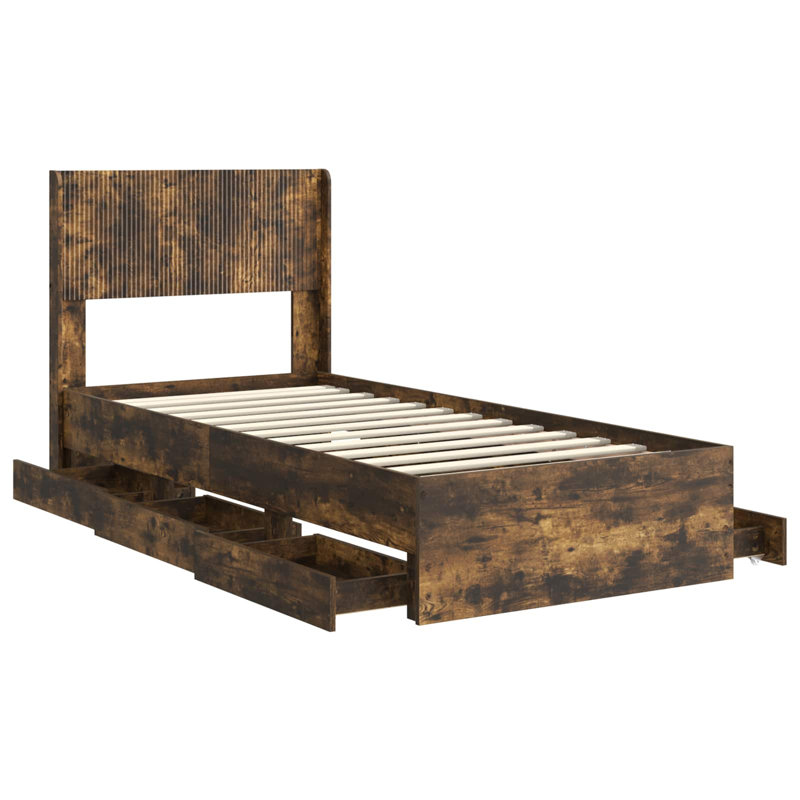 Bed, Small Single (2'6), Smoked Oak