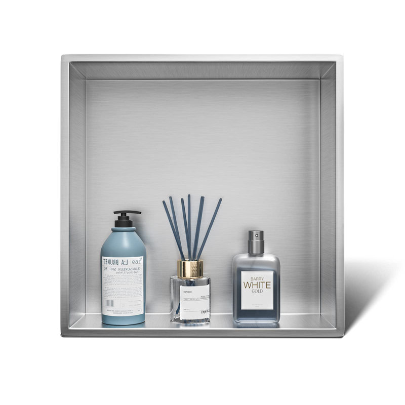 Niche de douche en acier inoxydable 12 pouces de couleur brossée sans carrelage nécessaire