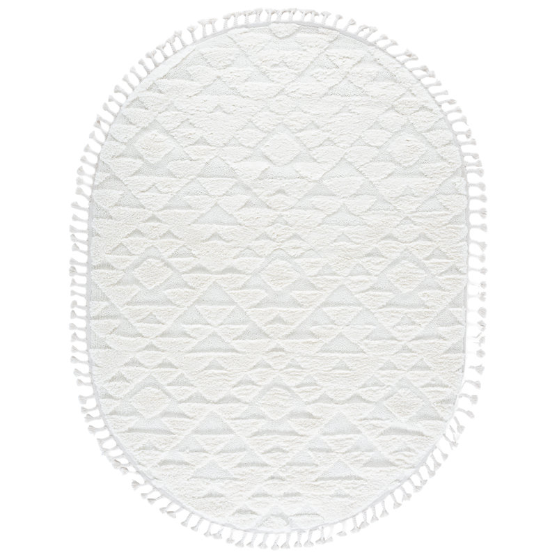 Kaitlen Tassel Shag Performance Southwestern Rug, Oval 6' x 8'