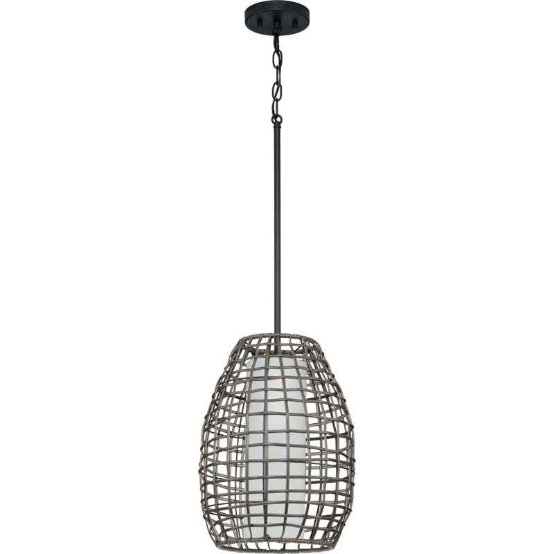 Luminaire suspendu géométrique simple à 1 lumière, Noir mat