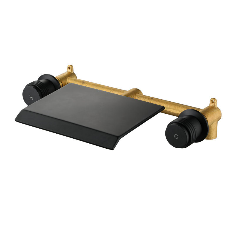 Wall Mounted Optional 2-handle Bathroom Faucet, Black