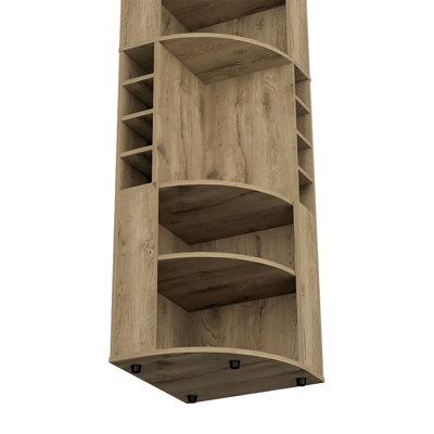 Corner Bar Cabinet with Five Shelves