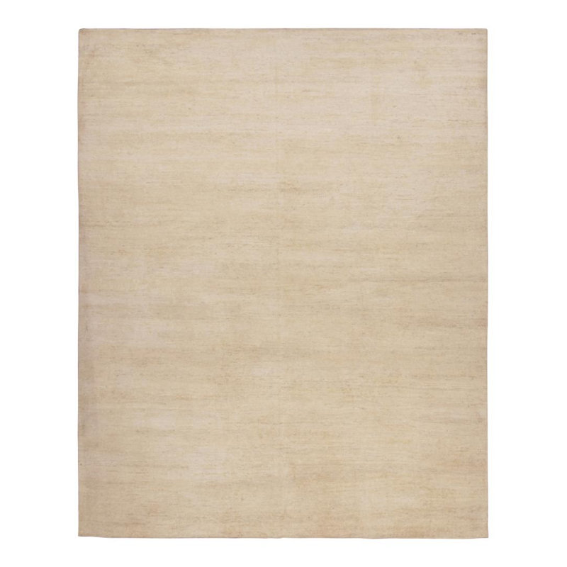 Hand Knotted Wool Geometric Area Rug, Rectangle 10' x 14'
