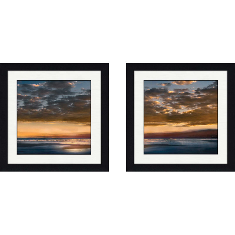 « a rêve away », ensemble de 2 reproductions de peintures à l’acrylique encadrées, Blanc mat, H 16,5 po x l 33 po x P 1 po