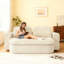Canapé-lit moderne avec 2 coussins, canapé-lit en velours côtelé rembourré de mousse, aucun assemblage requis, coussin de canapé convertible se déplie en courtepointe, matelas pliant pour le salon, salle de jeux-364374969