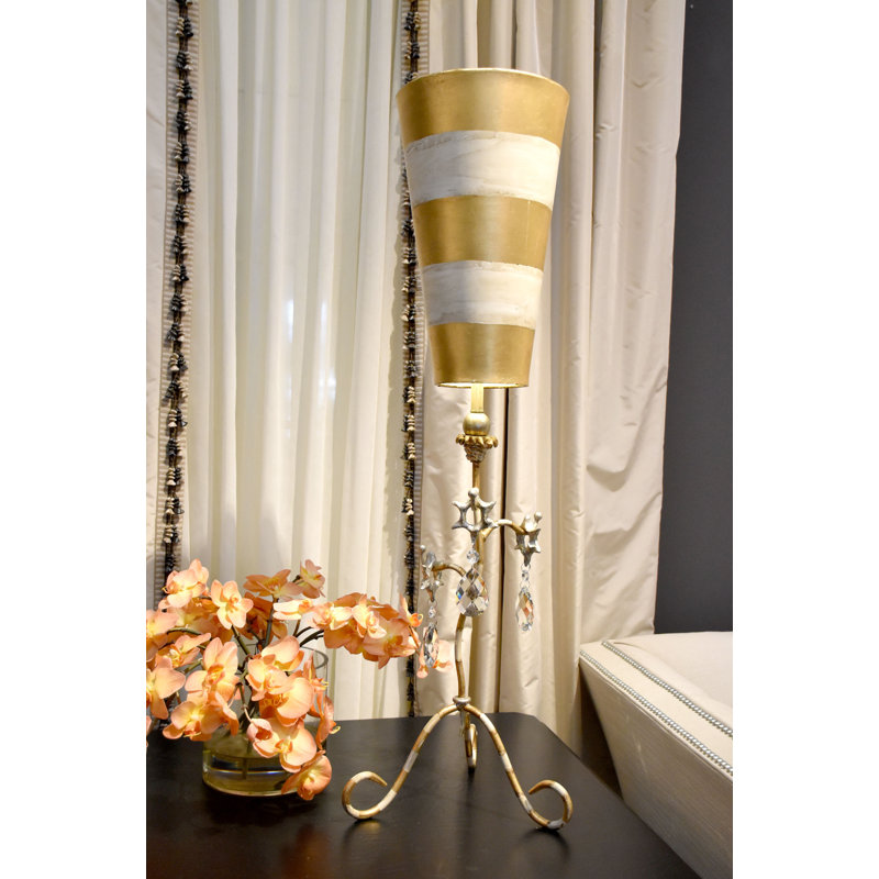 Tivoli 38" Tripod Table Lamp, Gold/Cream