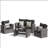 Modern All-Weather 4-Piece Wicker Patio Conversation Set with Cushions & Tempered Glass Table-1584535006