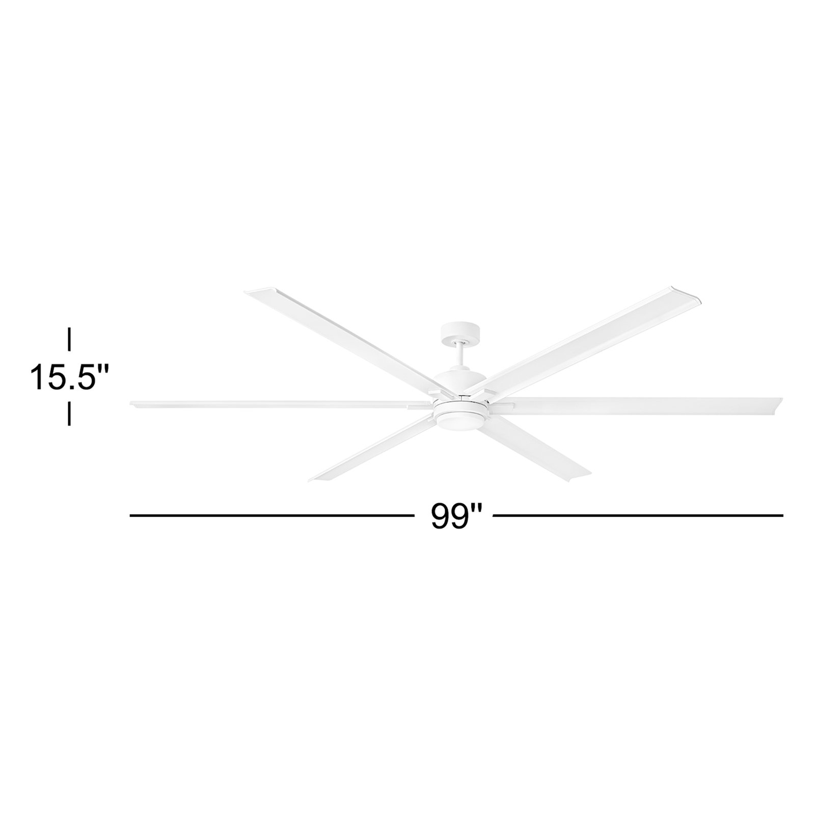 Collette Smart Ceiling Fan with Light Kit, Matte White, 99" Wide