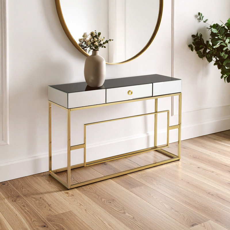 Marbleton 120cm Glass Top Console Table