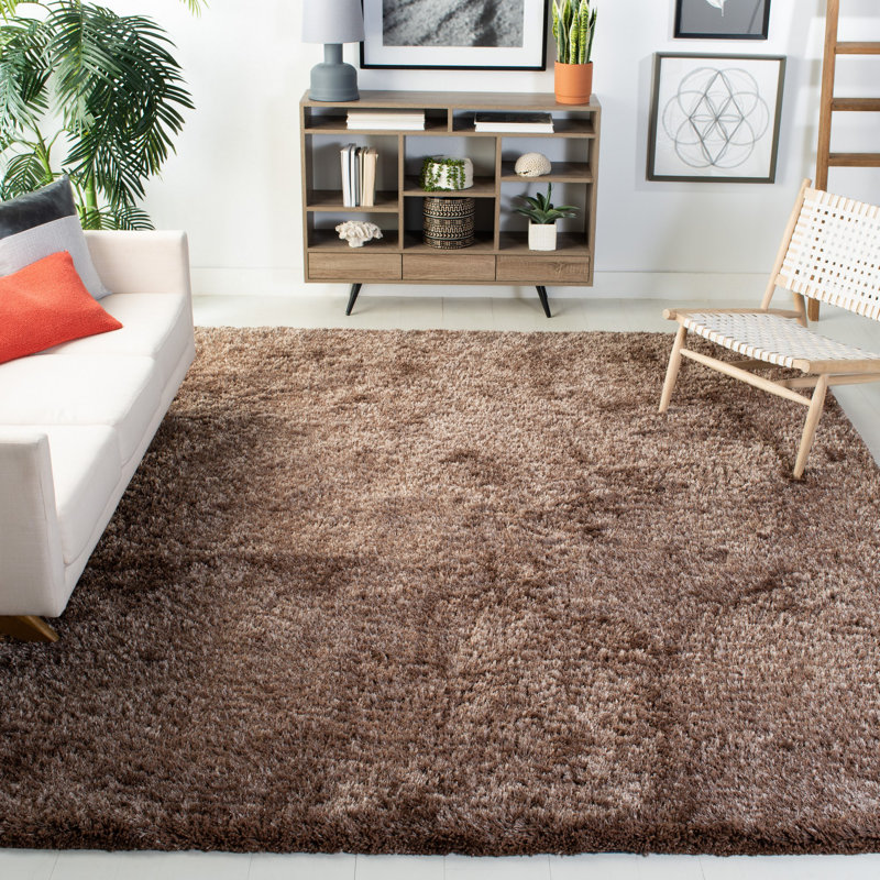 Cimah Shag Hand Tufted Performance Solid Color Rug, Rectangle 8' x 10'