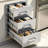 Outdoor Kitchen Drawers, 22"W x 20"H x 14"D, 3-Tier Storage Access, for BBQ Island Storage, Patio Bars and Grill Station, with Handle, Built-In BBQ Island Drawers Organize Cookware Accessories