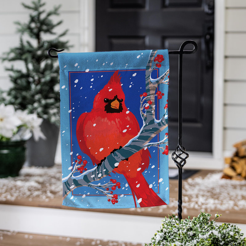 Drapeau de jardin enneigé en toile de jute Cardinal