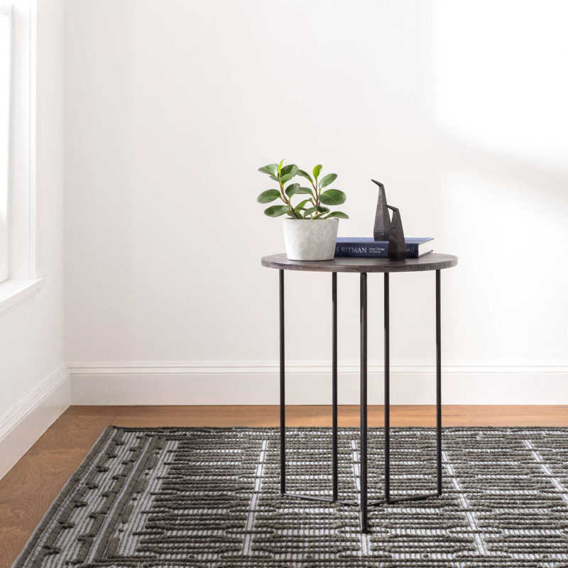 Campbell Iron Handwoven Wool Rug, Rectangle 5' x 8'
