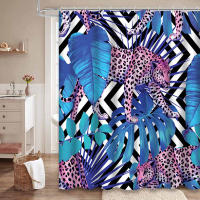 Rideau de douche blanc imperméable, rideaux de douche pour la salle de bain avec 12 crochets