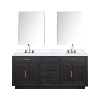 Ensemble de meuble-lavabo double 72 "avec miroir