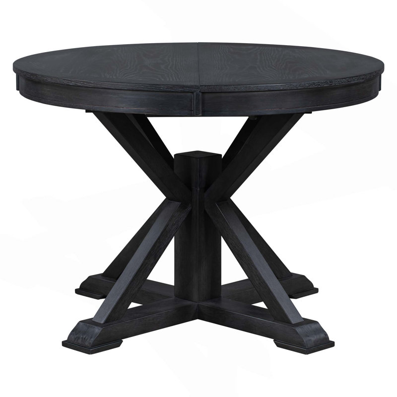 Table de salle à manger rétro extensible avec rallonge papillon pour réunions de famille et utilisation quotidienne, Espresso