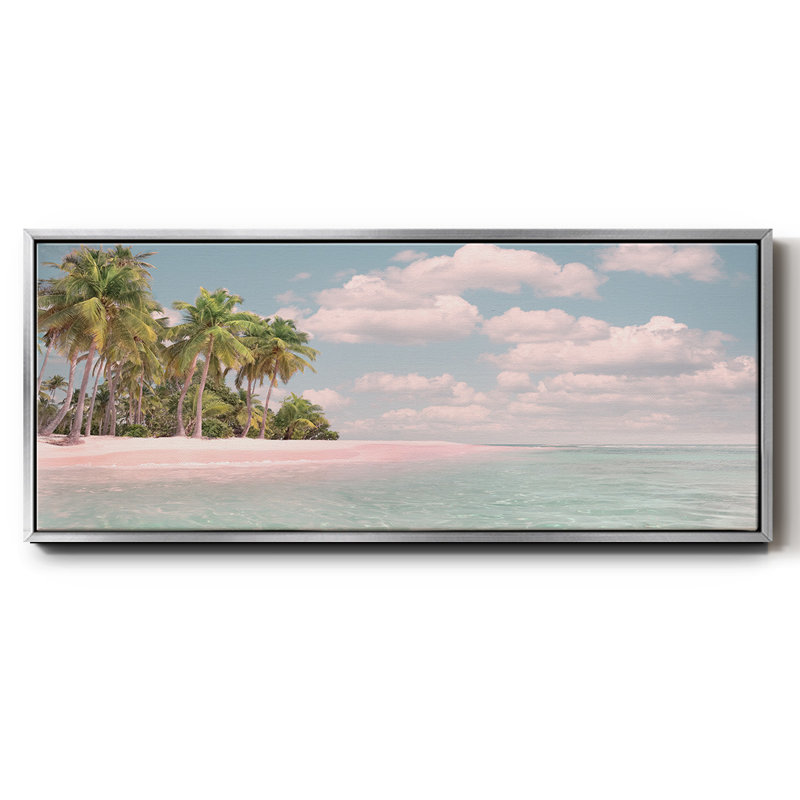 Pind sable et palmiers, H 24 po x l 60 po x P 1,5 po, Argent