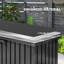 Outsunny 124cm W 400L Galvanised Steel Lockable Deck Box in Black
