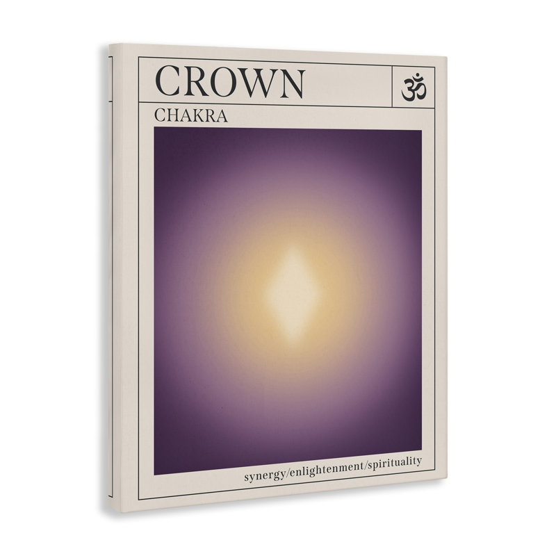 Art mural sur toile Crown Chakra Meditation, design par Wild Apple Portfolio, H 20 po x l 16 po