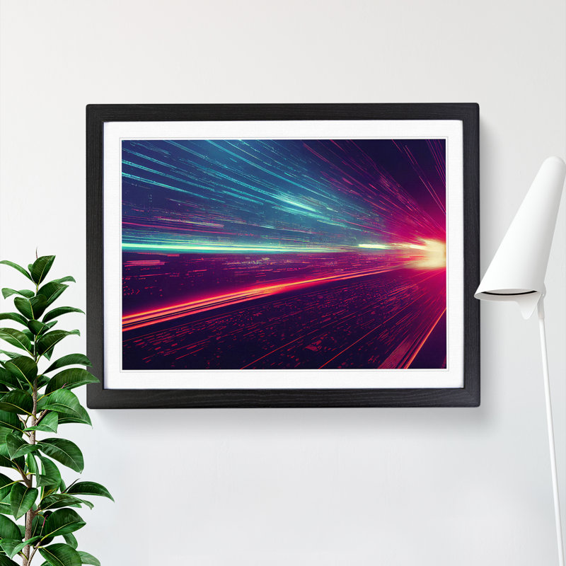 XH1022-6895X Phenomenal Modern Abstract Art - Single Picture Frame Print, 46cm H x 64cm W x 2cm D, Black
