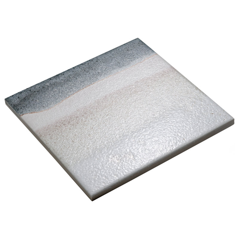 Carreau de sol et de mur en porcelaine aspect pierre 6 po x 6 po Matter Canvas, Os / bleu
