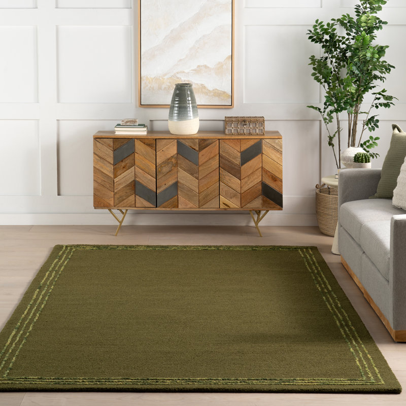 Juliette Roan Bordered Wool Rug, Rectangle 7'6" x 9'6"