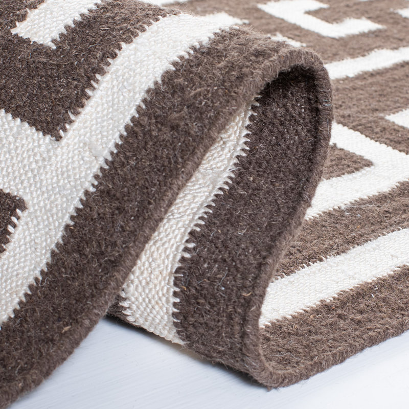 Tapis à motif géométrique en soie / laine / coton Amelah, Rectangle 3 pi x 5 pi