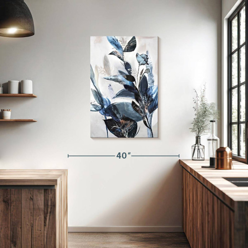 Harnek Blue Leaves, 36" H x 24" W