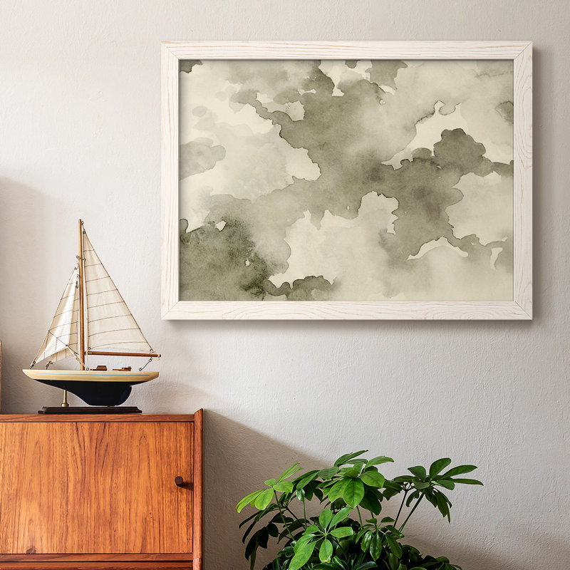 " Antique Sky IV ", 26" H x 38" W x 1.5" D, White