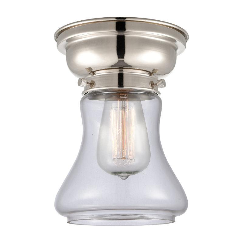 Plafonnier encastré 1 lumière 6,25 po Wheeler, Nickel poli, Transparent, Ampoule non incluse