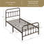Metal Bed Frame with Vintage Headboard-435665680-419180860