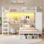 Lit superposé avec bureau en forme de L et arbre de rangement avec plateforme en métal et lit capitaine-2067733718