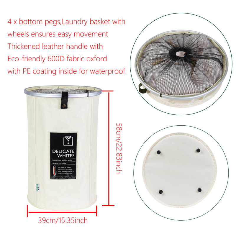 Grand panier à linge pliable