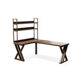 Dark-walnut L-Shaped Solid Wood desk
