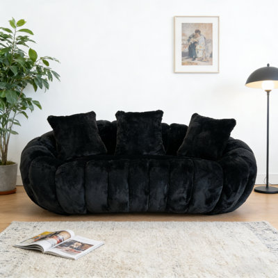 Soft Faux Fur Sofa – Compression-Floral Design