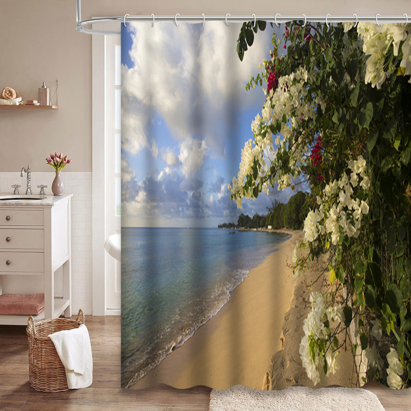 Rideau de douche Floral Water Island, L 72 po x l 84 po