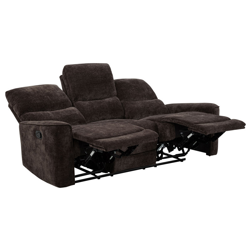 Canapé inclinable Heise en chenille brun foncé, Marron foncé