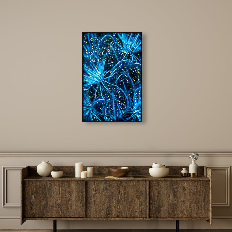 Neon Garden Print by Oliver Gal, 55"H x 37"W, Black Floater Frame